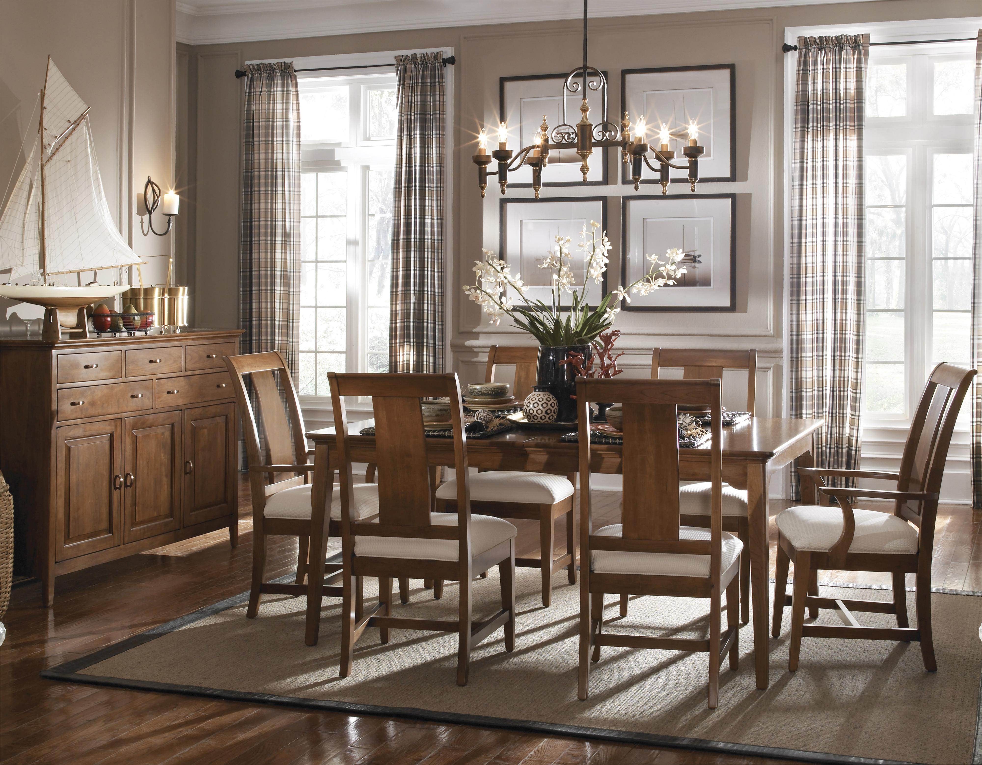 Kincaid Furniture Cherry Park Rectangular Leg Table with Two Apron